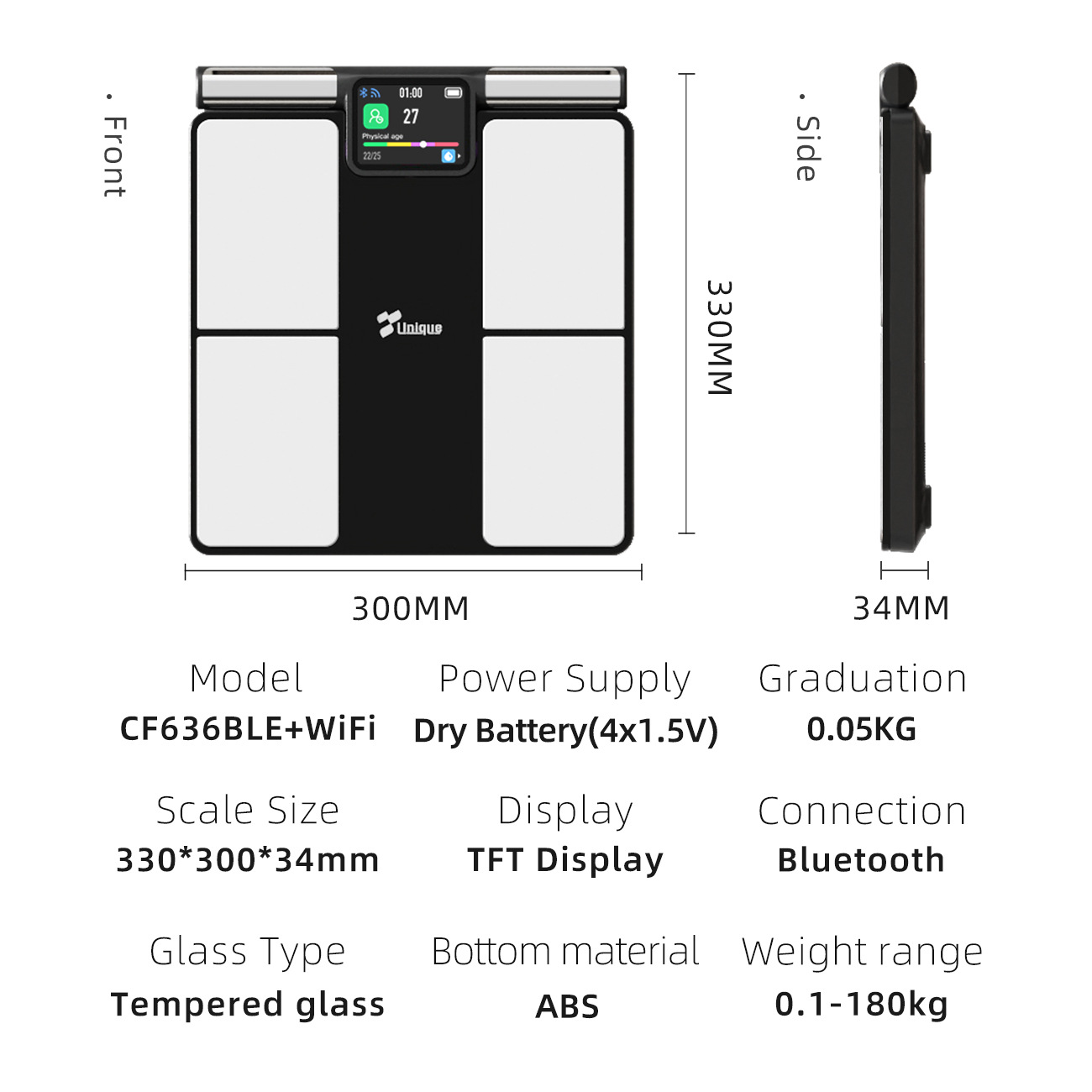 Eight-electrode Bluetooth WiFi - đánh giá và giá Body Fat Scale Smart