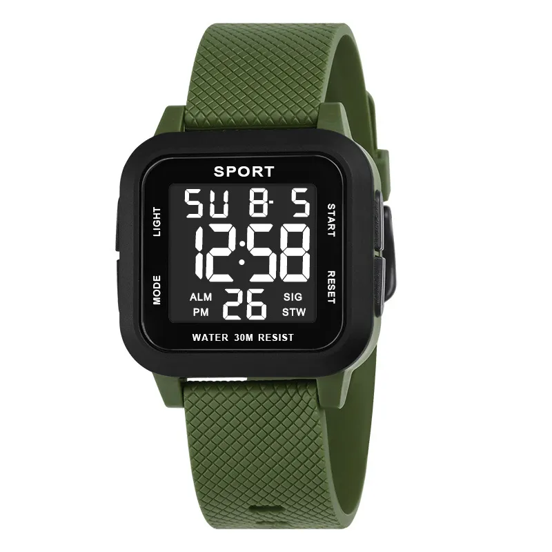 Black Sports Watch Men's Digit - đánh giá và giá Digital Alarm Clock